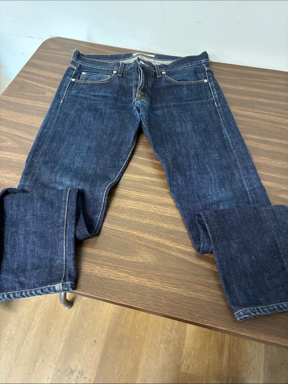 baldwin Women Straight Leg Jeans in Dark Indigo Blue